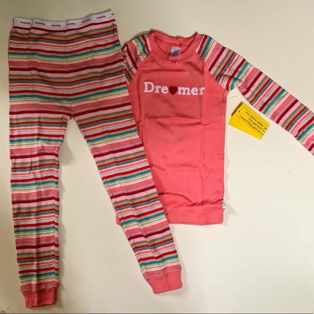 New Baby Gap 2pc Dreamer Cotton Pajama Set Long Sleeve Toddler Girl’s 4 Spring
